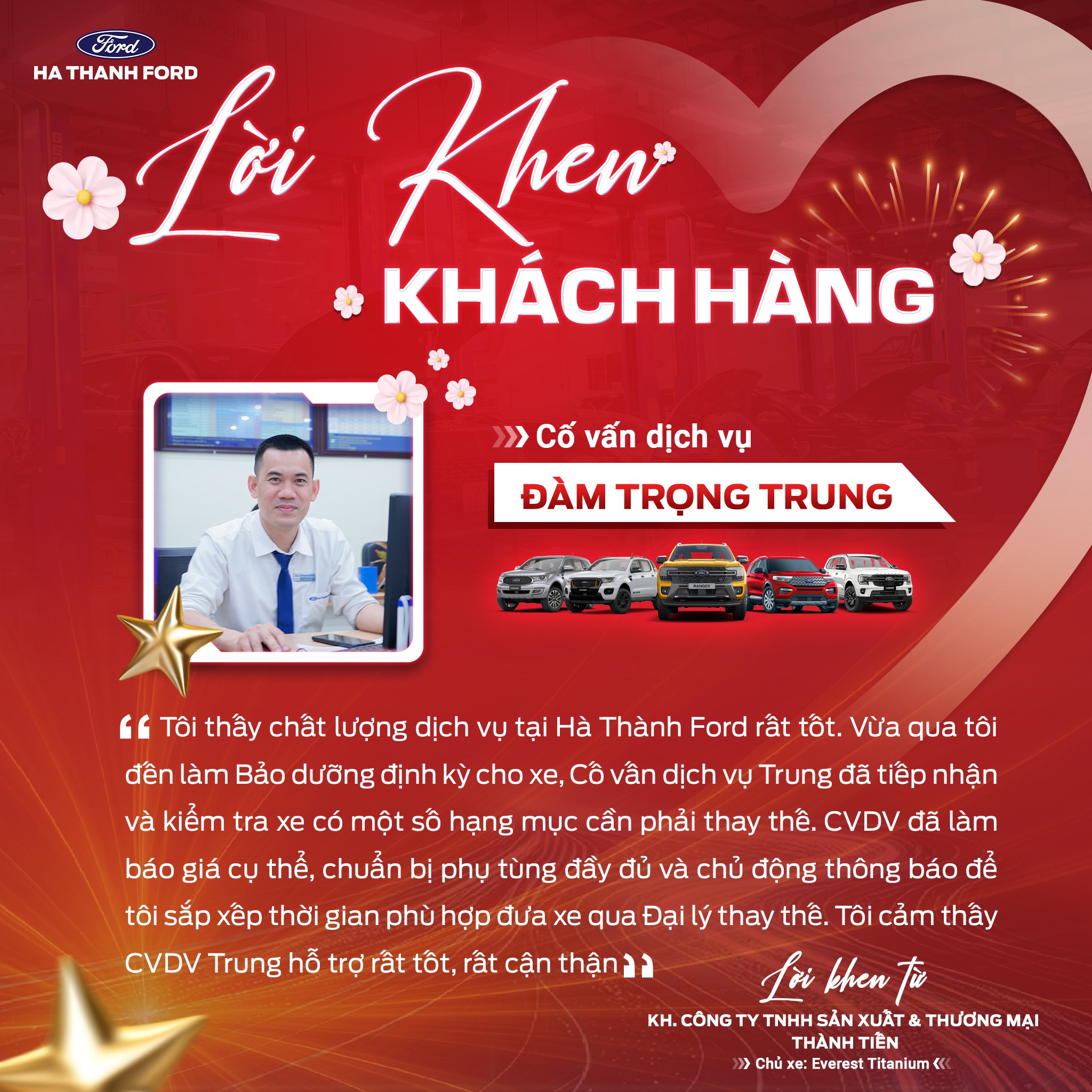 Hà Thành Ford làm dịch vụ có tốt không? Dịch vụ tại Hà Thành Ford