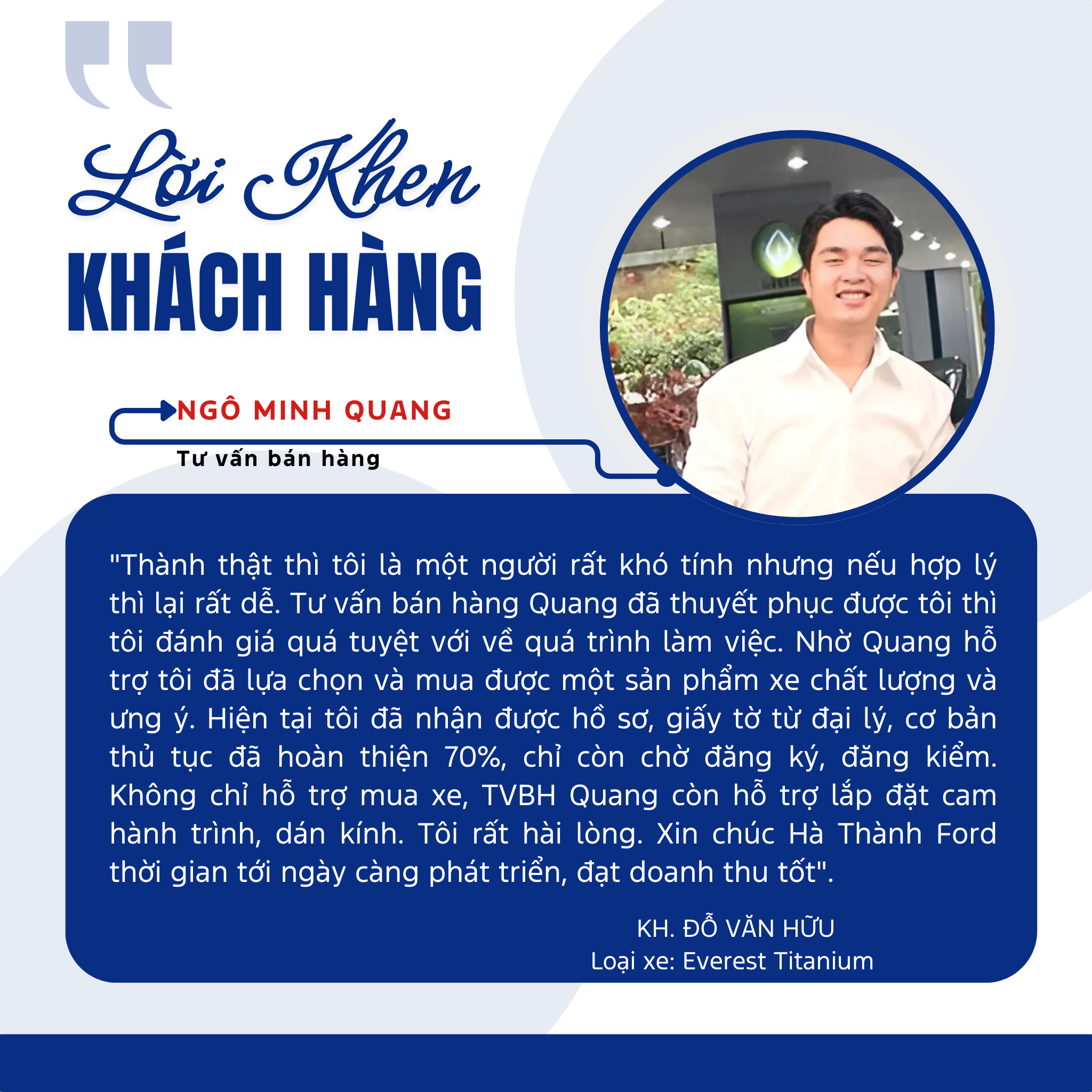 Lời khen khách hàng tháng 10 Lời khen khách hàng tháng 10