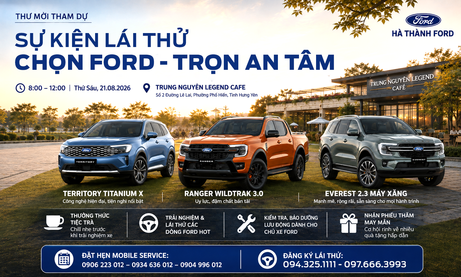 Lái thử xe Ford tại Hưng Yên Tháng 8/2026