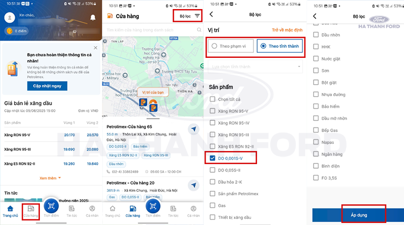 Cách tìm cây xăng gần đây có dầu 0,001S Cách tìm cây xăng gần đây có dầu 0,001S