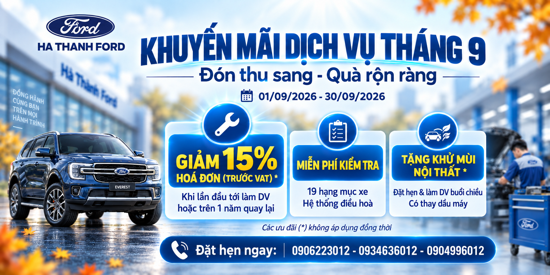 Khuyến mãi dịch vụ Ford tháng 9/2026