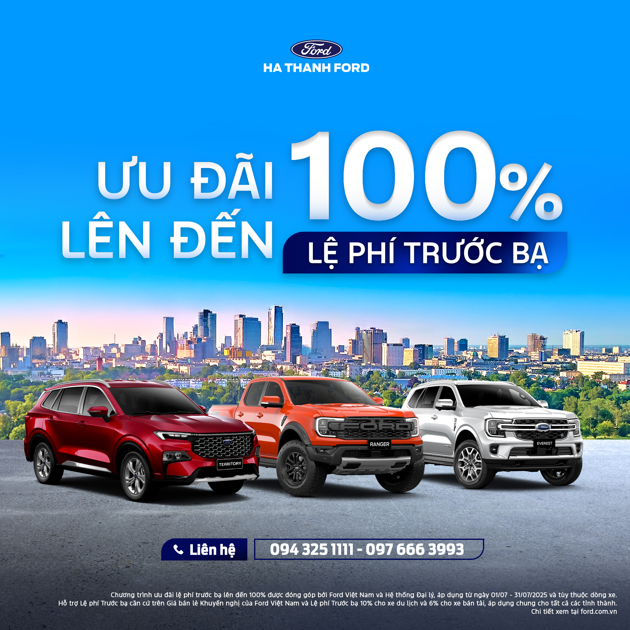 KHUYẾN MÃI XE FORD THÁNG 7/2025: “RƯỚC FORD VỀ NHÀ – HÈ THÊM RỘN RÃ”