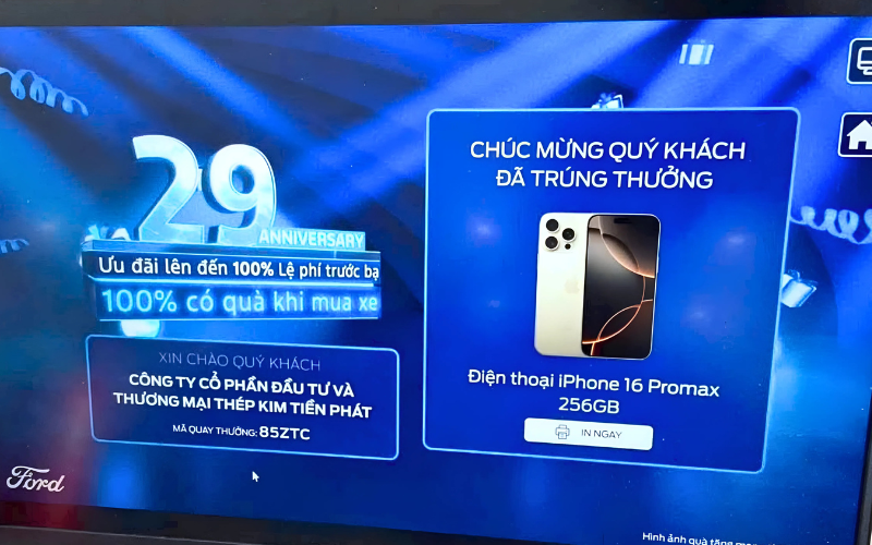 Khách hàng Hà Thành Ford trúng giải Iphone 16 Promax Khách hàng Hà Thành Ford trúng giải Iphone 16 Promax