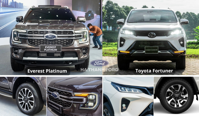 So Sánh Ford Everest và Fortuner về ngoại thất So Sánh Ford Everest và Fortuner