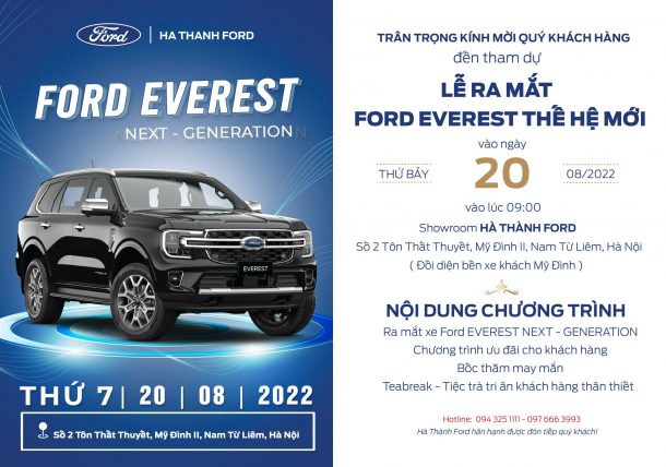 SỰ KIỆN: “RA MẮT XE FORD EVEREST THẾ HỆ MỚI” TẠI HÀ THÀNH FORD
