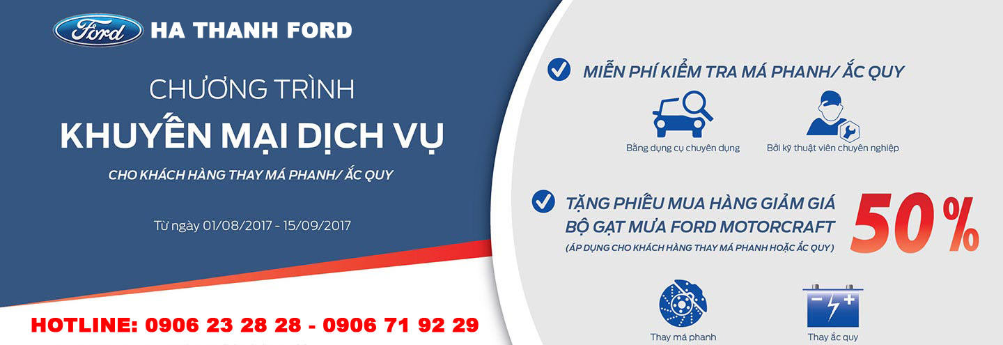 Chương trình khuyến mại dịch vụ cho khách hàng thay má phanh/ ắc quy