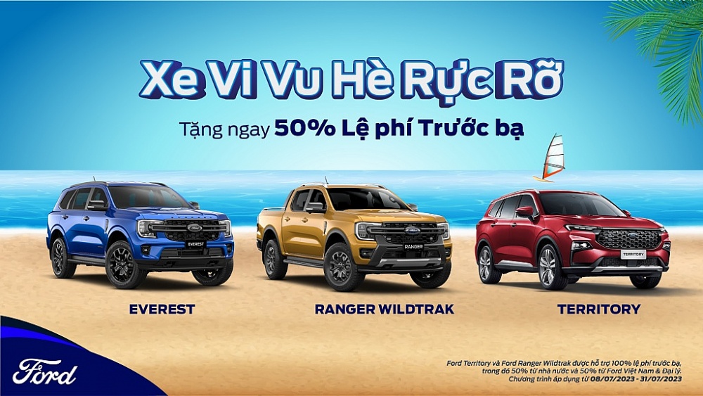 Ford Việt Nam tặng thêm khách hàng 50% lệ phí trước bạ