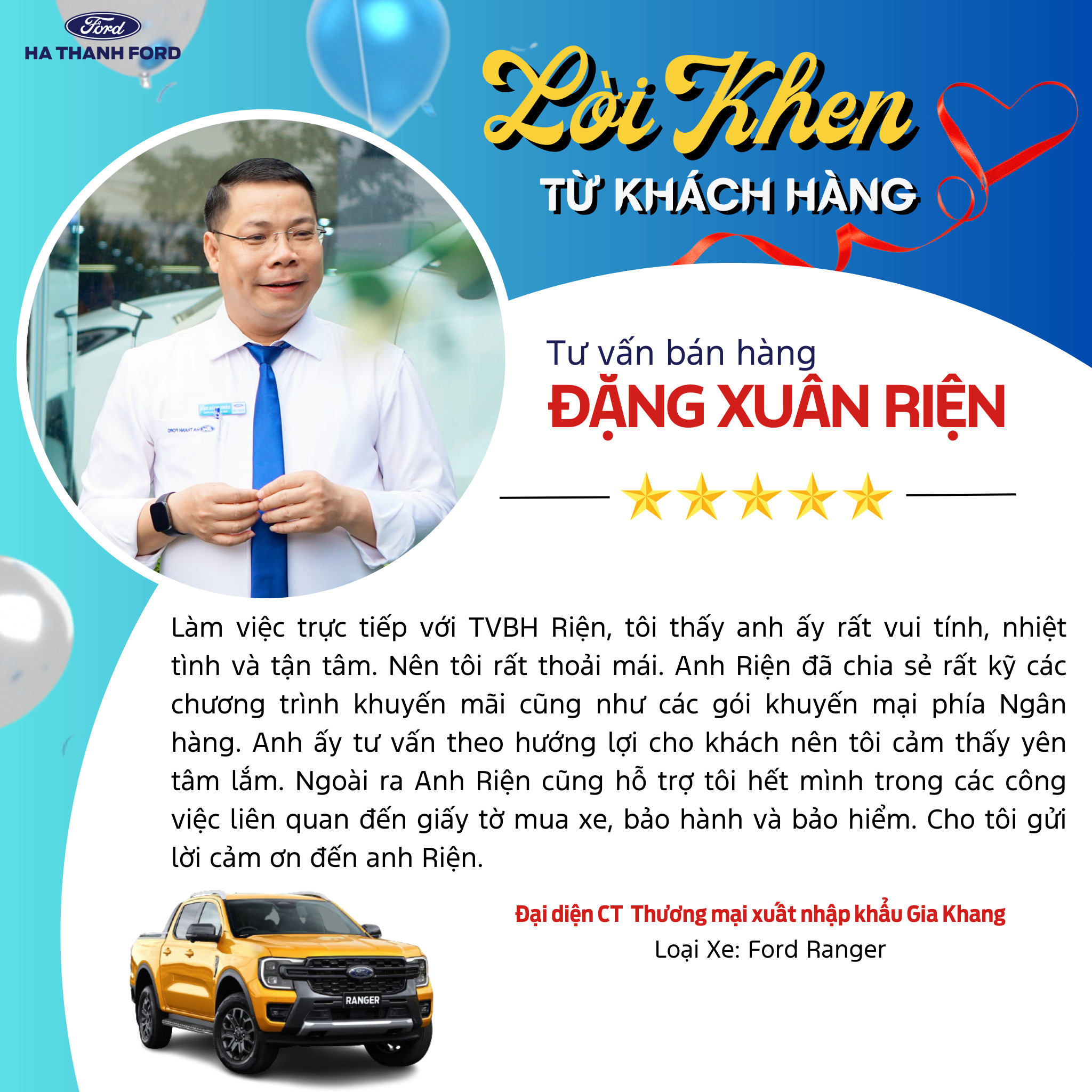 Lời khen từ khách hàng tháng 06 Lời khen từ khách hàng tháng 06