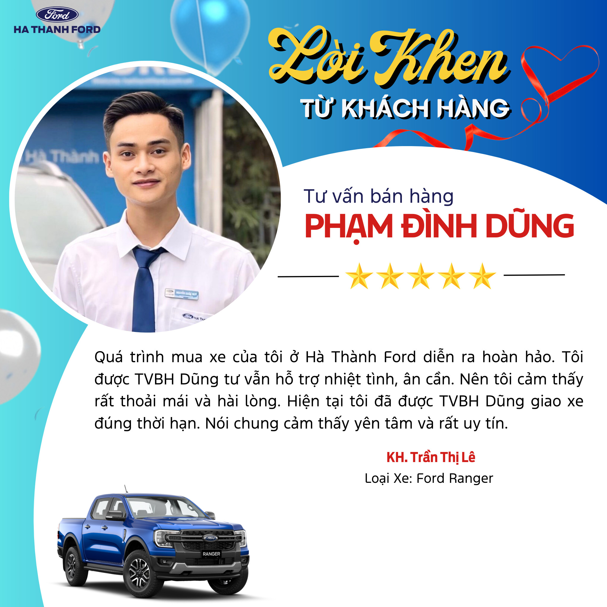 Lời khen từ khách hàng tháng 06 Lời khen từ khách hàng tháng 06